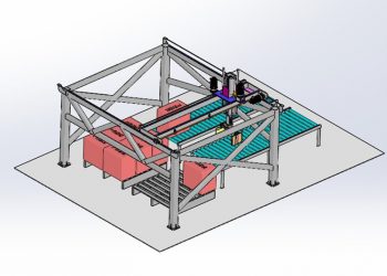 File thiết kế máy 3d_Trạm bốc xếp hàng hóa pallet Gantry